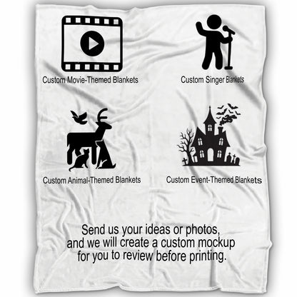 Custom Photo & Theme Fleece Blanket – Personalized Movie, Singer, Pet & Any Theme Blanket, Personalized Gift Blanket