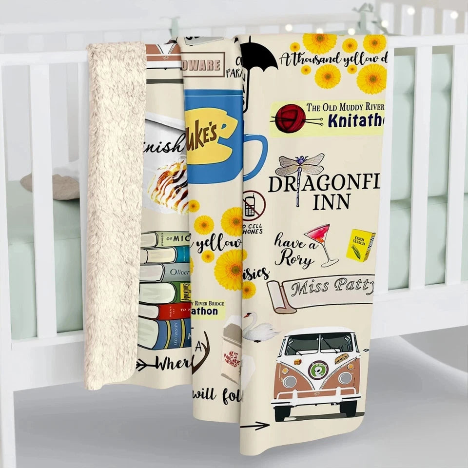 Gilmore Girls Blanket, Williams Hardware Fleece, Sherpa Blanket Movie Lover Gift