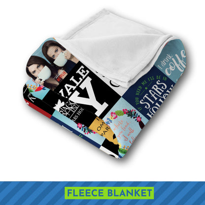 Gilmore Girls Collage Blanket, Stars Hollow Quotes & Icons Fleece Sherpa Throw, TV Show Fan Gift