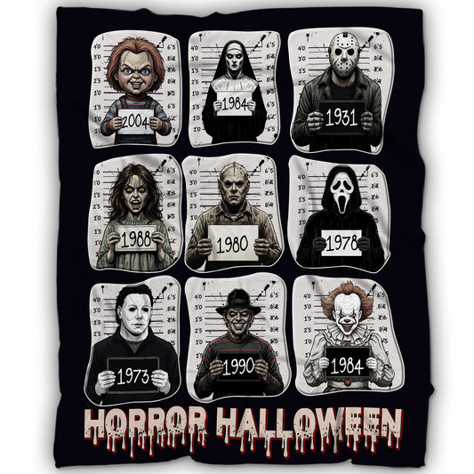 Best Horror Movies Characters Blanket, Halloween Blanket Gift, Horror Icons Flannel Fleece Sherpa