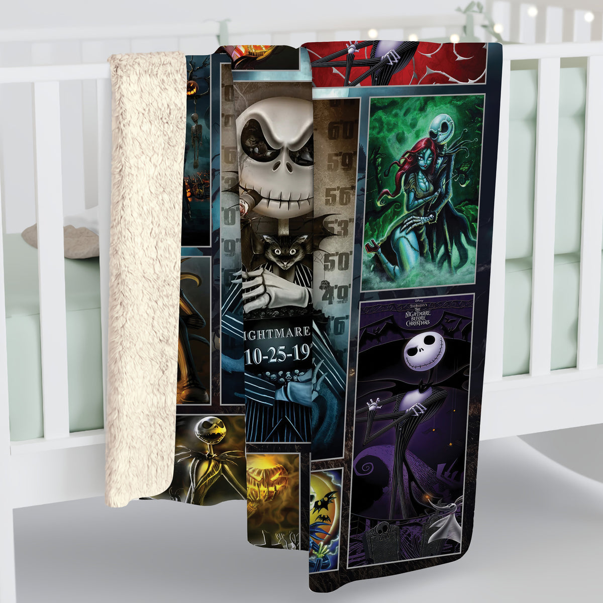 Jack Skellington Bad Boy Mugshot Fleece Blanket – Nightmare P.D. Spooky Dark Fantasy Throw