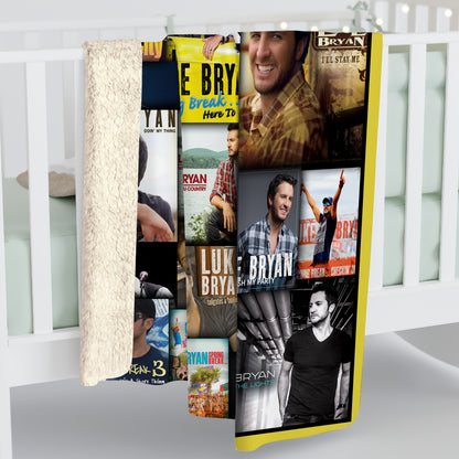 Luke Bryan Album Covers & Tour Collage Blanket, Spring Break Edition, Cozy Fleece Throw, Country Music Souvenir