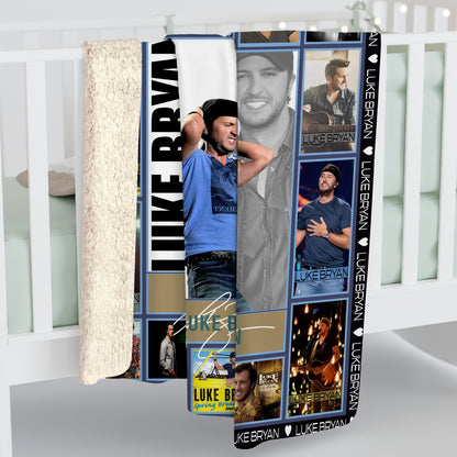 Luke Bryan Country Music Collage Blanket, Ultimate Fan Cozy Fleece Throw, Country Concert Souvenir