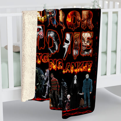 Personalized Horror Movie Watching Blanket, Halloween Blanket Gift, Scary Movie Fleece Sherpa Blanket