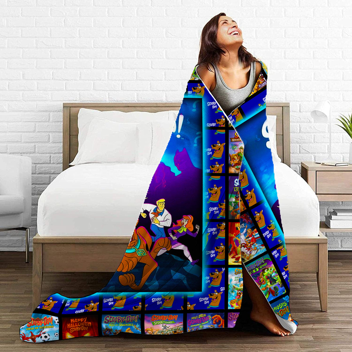 Scooby-Doo Mystery Gang & Movie Posters Blanket – Classic Cartoon Throw, Cozy Childhood Nostalgia Gift