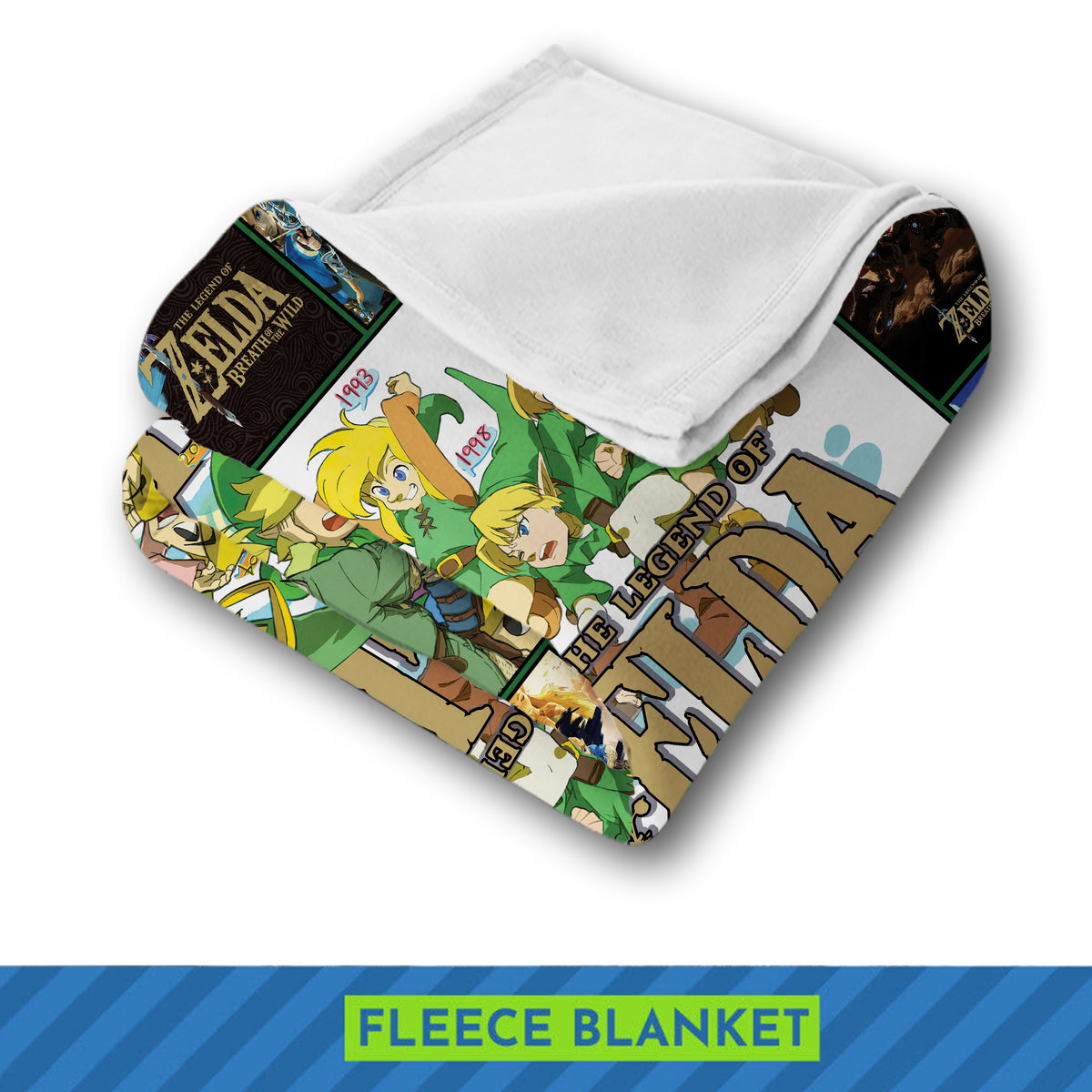 The Legend of Zelda Blanket – The Evolution of Link Through Generations of Games  Fleece & Sherpa Blanket