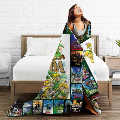 The Legend of Zelda Blanket – The Evolution of Link Through Generations of Games  Fleece & Sherpa Blanket