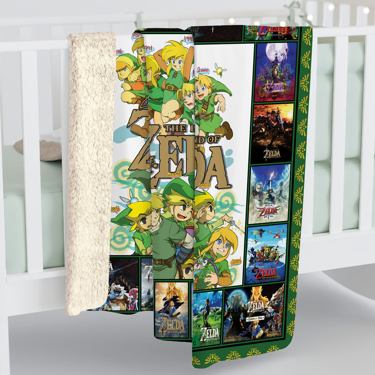 The Legend of Zelda Blanket – The Evolution of Link Through Generations of Games  Fleece & Sherpa Blanket