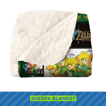 The Legend of Zelda Blanket – The Evolution of Link Through Generations of Games  Fleece & Sherpa Blanket