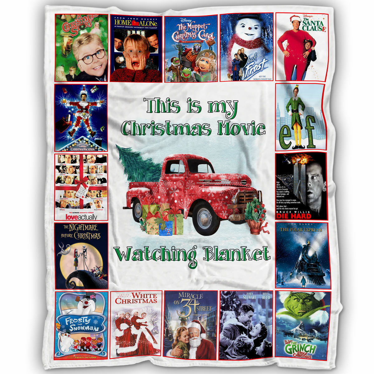 This Is My Christmas Movie Watching Blanket – Retro Holiday Film Collage Throw for Cozy Winter Nights