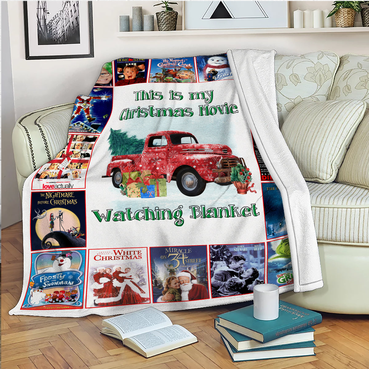 This Is My Christmas Movie Watching Blanket – Retro Holiday Film Collage Throw for Cozy Winter Nights