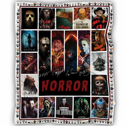 This is My Horror Movie Watching Blanket, Character Halloween Blanket Gift, Scary Movie Fleece Sherpa