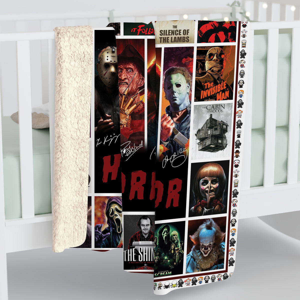 This is My Horror Movie Watching Blanket, Character Halloween Blanket Gift, Scary Movie Fleece Sherpa