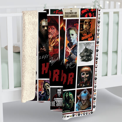This is My Horror Movie Watching Blanket, Character Halloween Blanket Gift, Scary Movie Fleece Sherpa