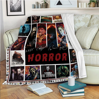 This is My Horror Movie Watching Blanket, Character Halloween Blanket Gift, Scary Movie Fleece Sherpa
