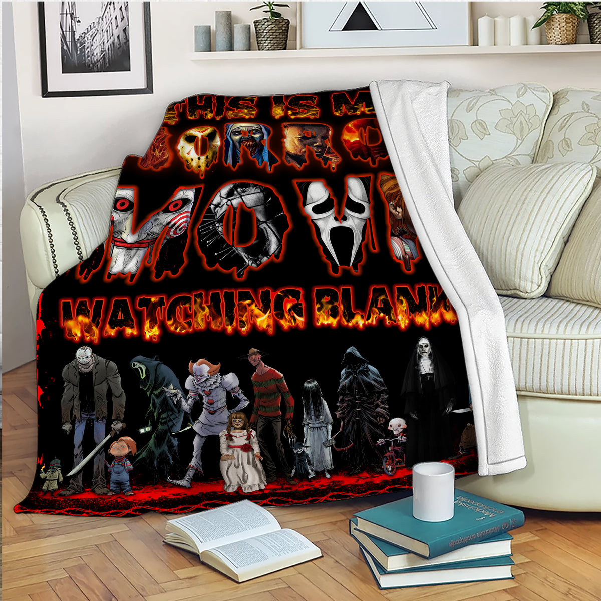 This is My Horror Movie Watching Blanket, Halloween Blanket Gift, Scary Movie Blanket