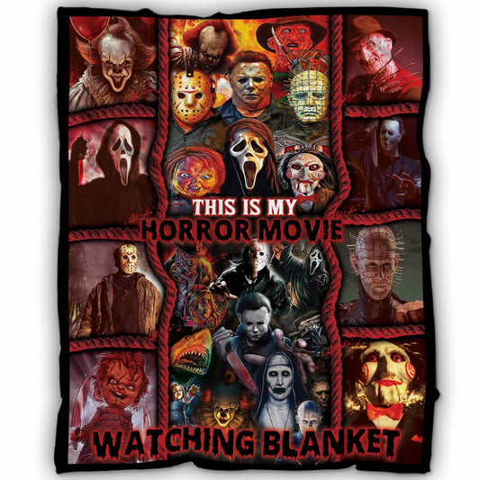 This is My Horror Movie Watching Blanket - Custom Scary Movie Halloween Fleece Throw Gift