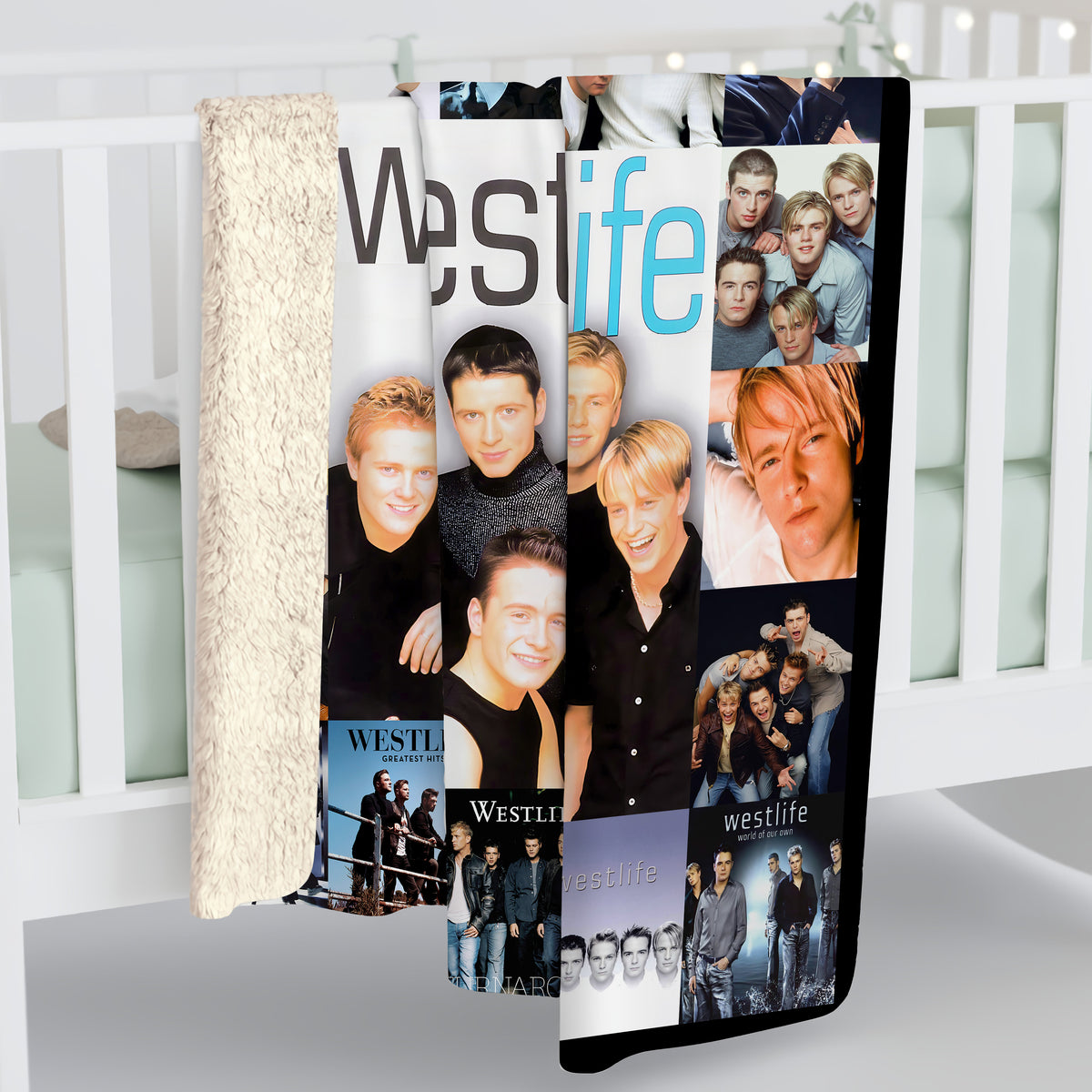 Westlife Boyband Collage Blanket, 90s 2000s Pop Music Souvenir, Ultimate Fan Cozy Fleece Throw