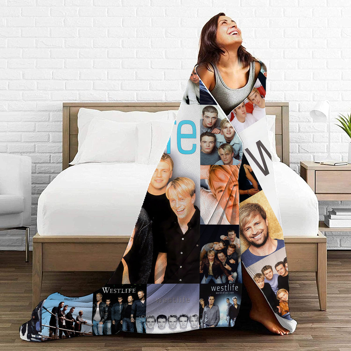 Westlife Boyband Collage Blanket, 90s 2000s Pop Music Souvenir, Ultimate Fan Cozy Fleece Throw