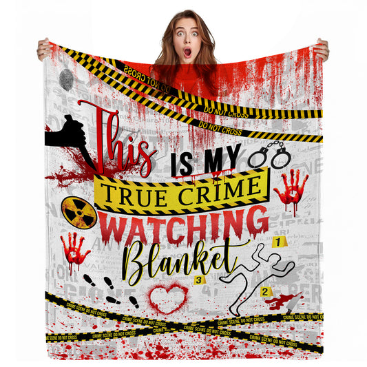 This Is My True Crime Watching Blanket – Cozy Fleece Throw for Crime Junkies Halloween Gifts