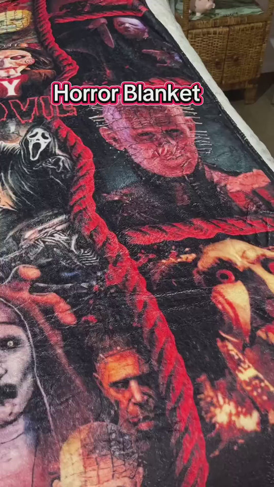 This is My Horror Movie Watching Blanket - Custom Scary Movie Halloween Fleece Throw Gift